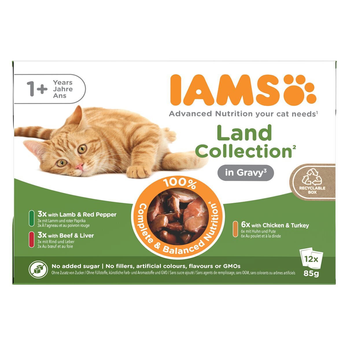 Iams Advanced Nutrition Wetfood Land Collection Gravy - Multibox 12-pack