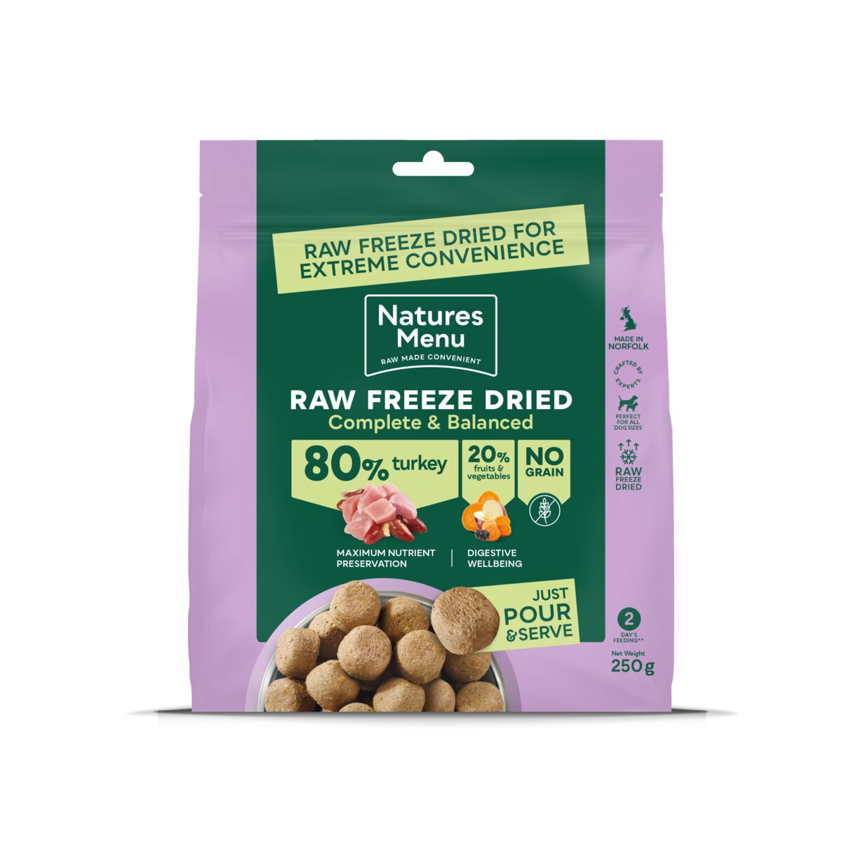 NaturesMenu Dog Freeze Dried Turkey Frystorkat Hundfoder