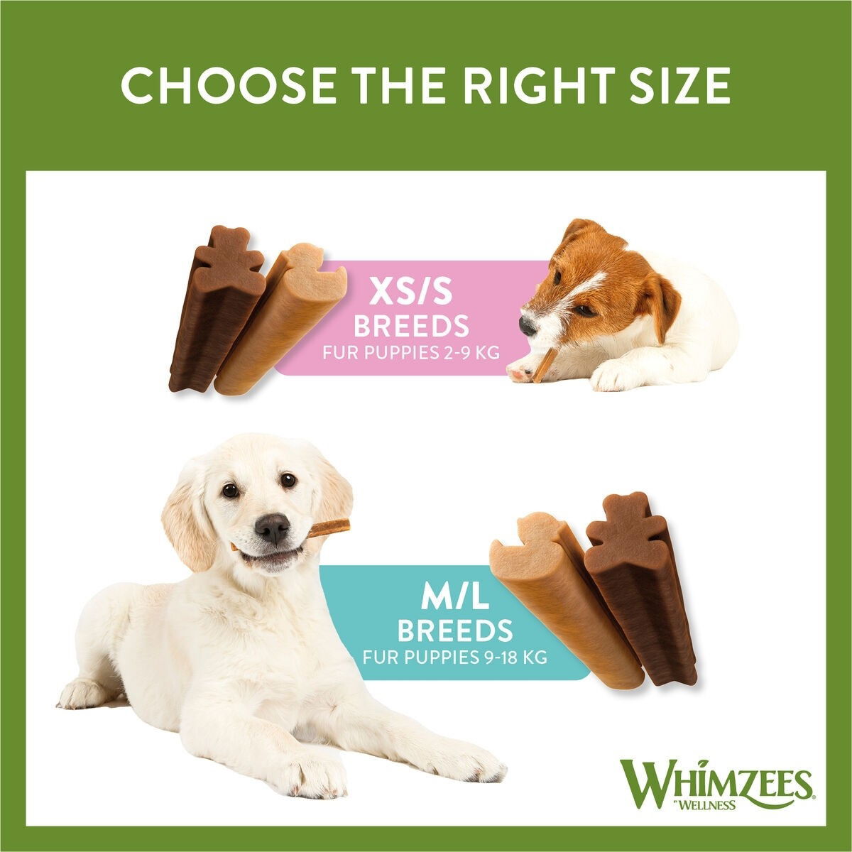Whimzees Value Bag Puppy XS/S 28pcs functional chew for dogs