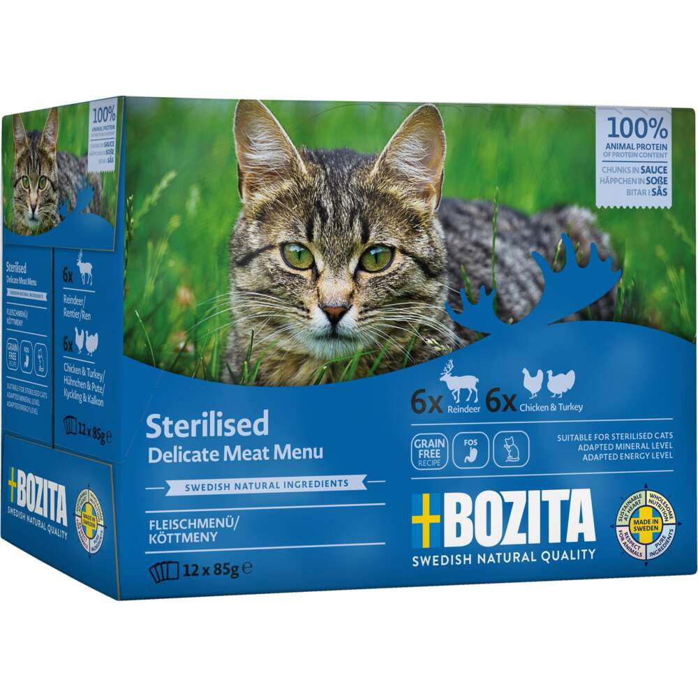 Bozita Cat Indoor & Sterilised multibox i sås 12x85 g