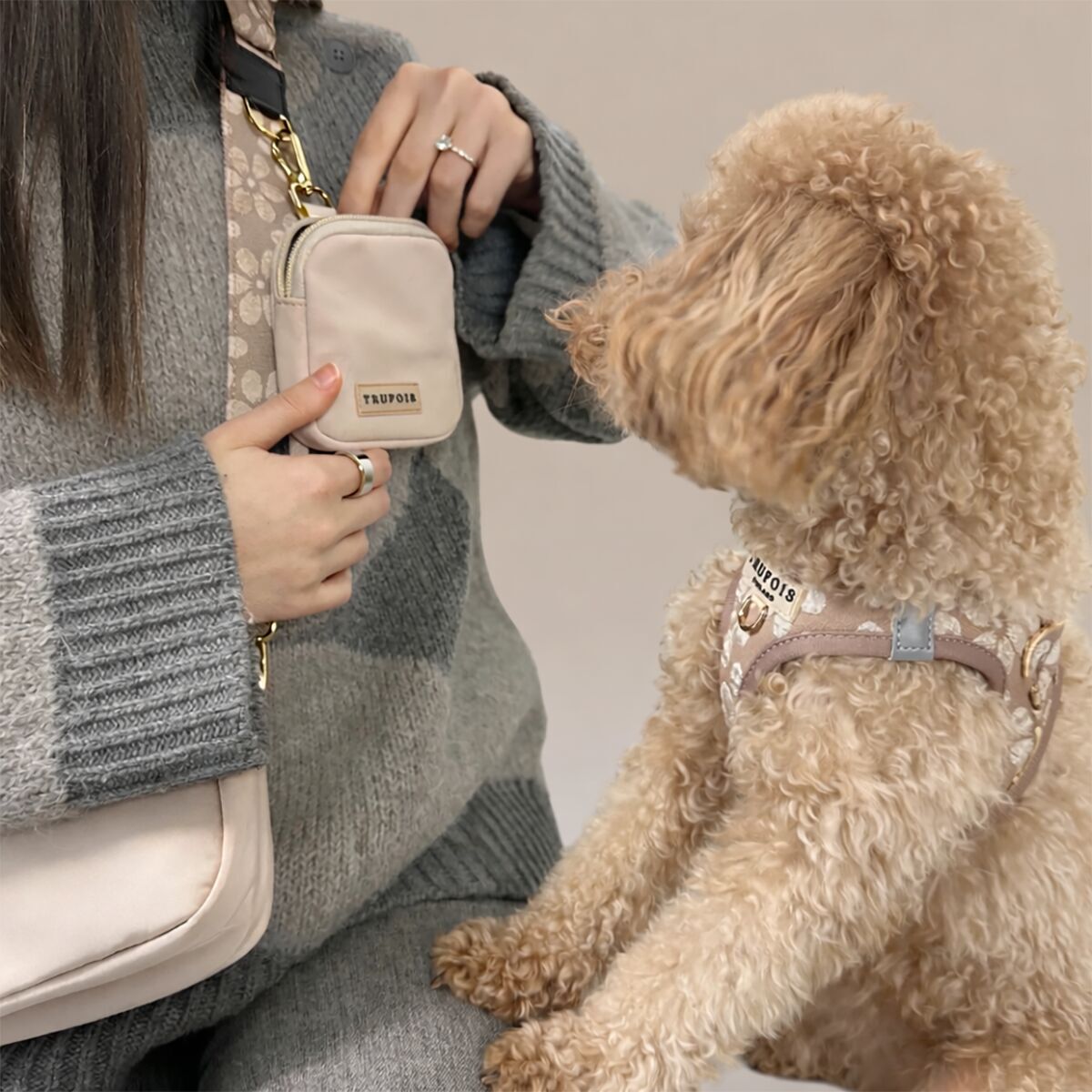 Trufois Dog Walking Bag Beige