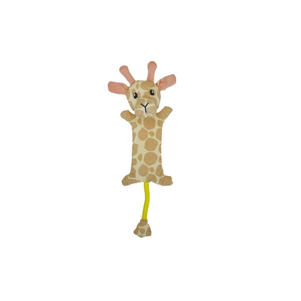 Bark-a-Boo Wild World crinkle flatty giraffe with rope tail