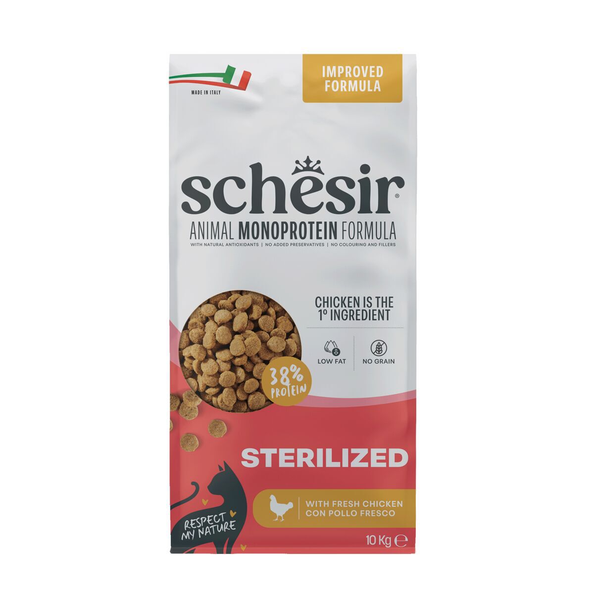 Schesir Cat Adult Animal Monoprotein Formula Sterilized Chicken Torrfoder till Katt