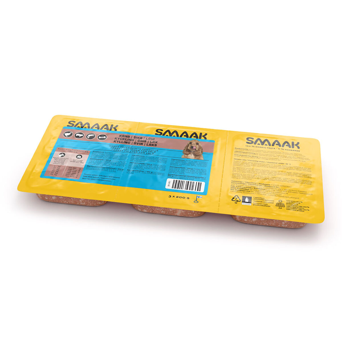 SMAAK Raw Complete Puppy Chicken, Pork & Salmon 500 g | Hund - Hundmat - Färskfoder & BARF till hund | DogStyle
