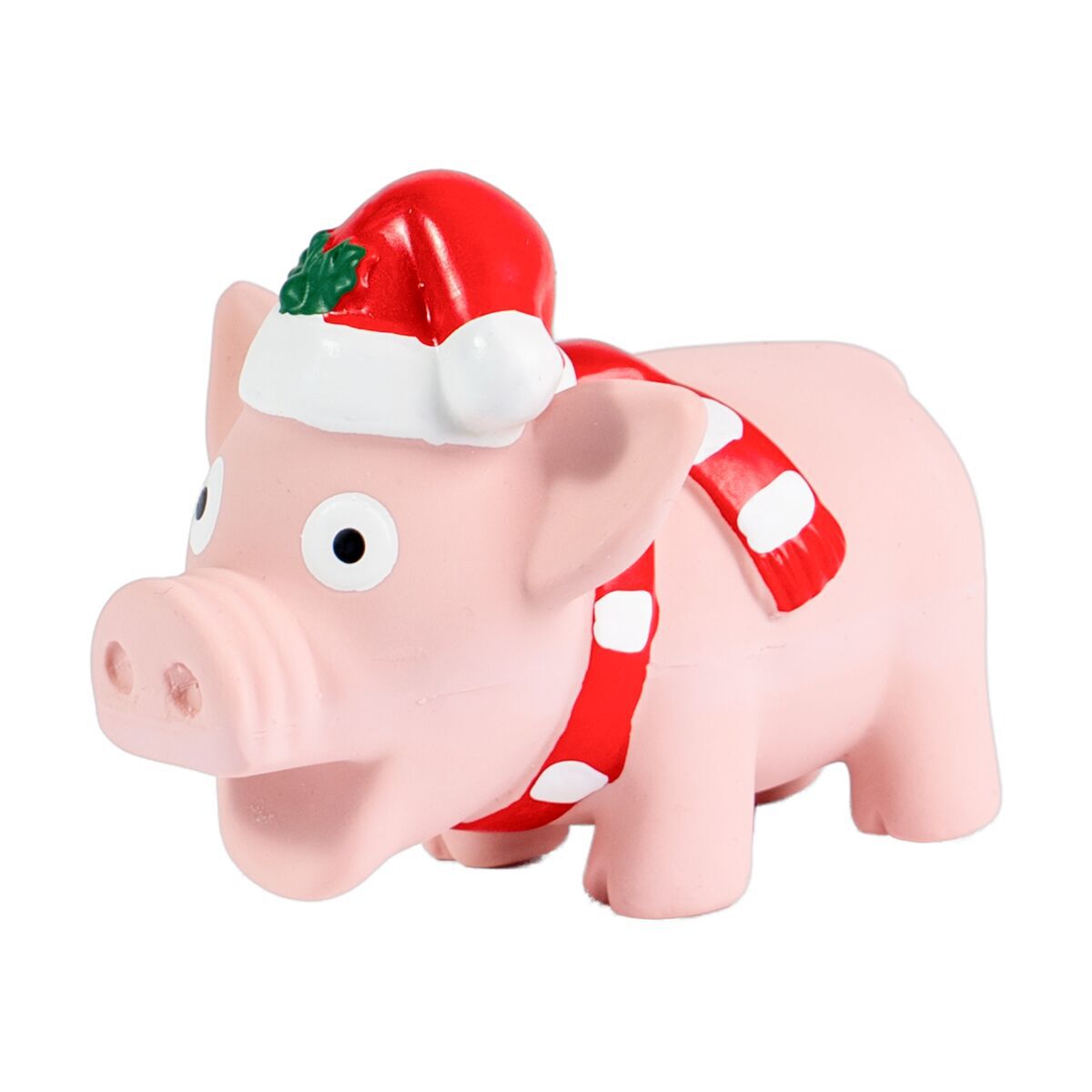 Little&Bigger Seasons Classics Julgris i Latex Rosa Hundleksak 10 cm