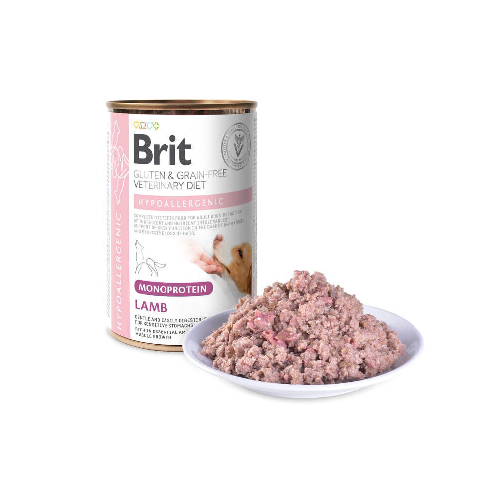 Brit Veterinary Diet for dogs Hypoallergenic Monoprotein Lamb Can 400g