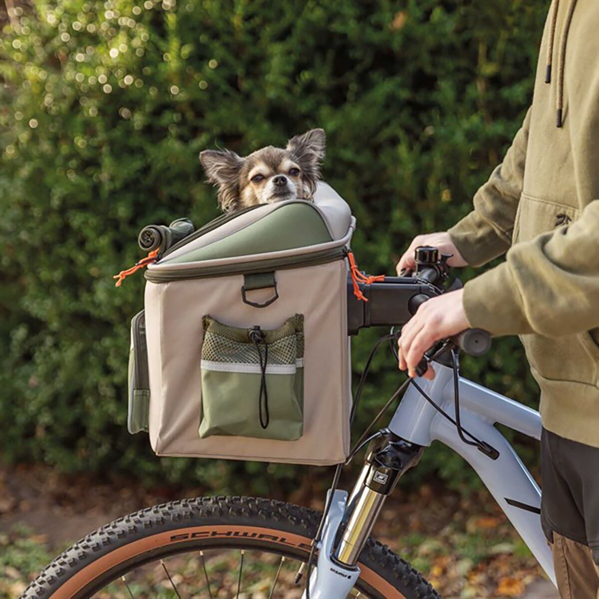 Trixie Cykelkorg till Hund Grön/Beige