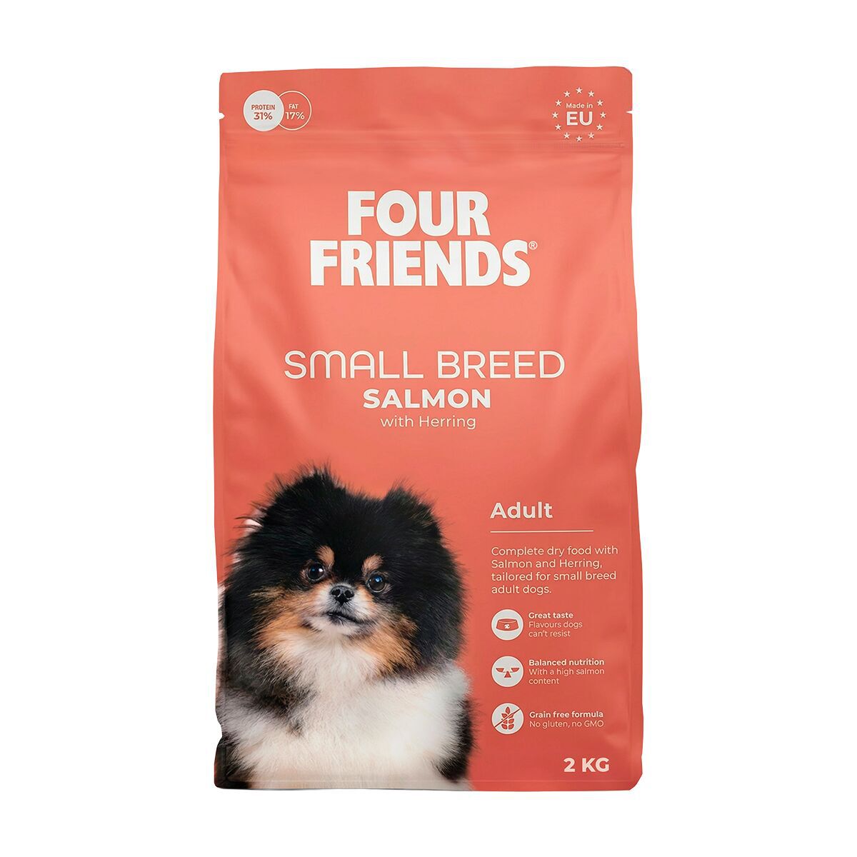 FourFriends Dog Small Breed Salmon Torrfoder till Hund | Hund - Hundmat - Spannmålsfri hundmat | DogStyle
