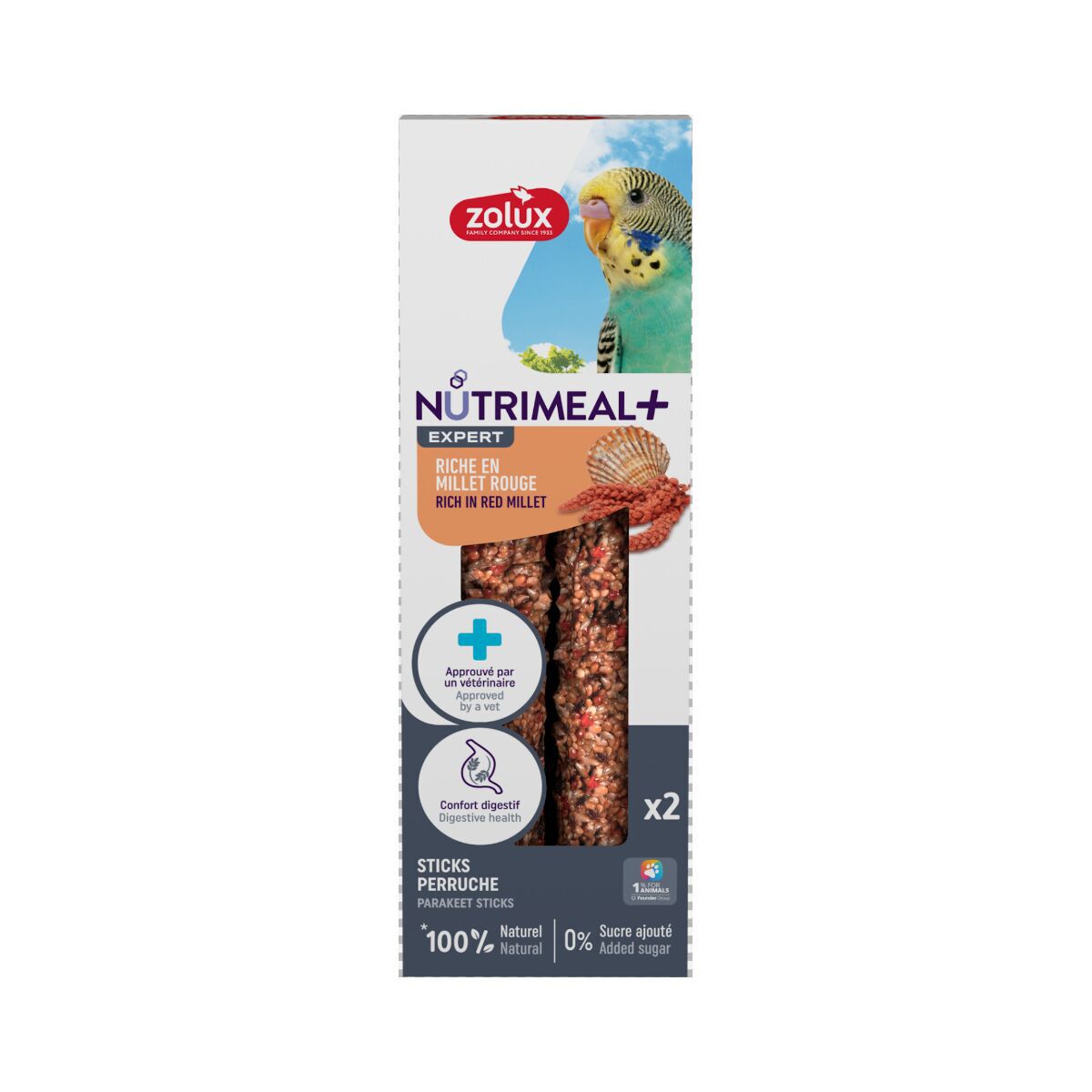 Zolux Nmeal Parakeet Red Millet Stick Fågelgodis 110 g