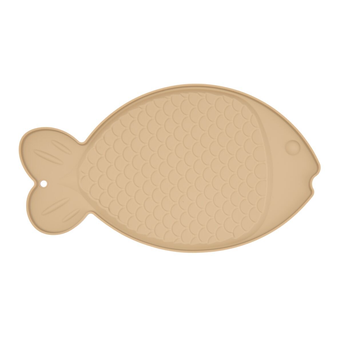Little&Bigger DinnerTime silicone placemat fish cafe latte