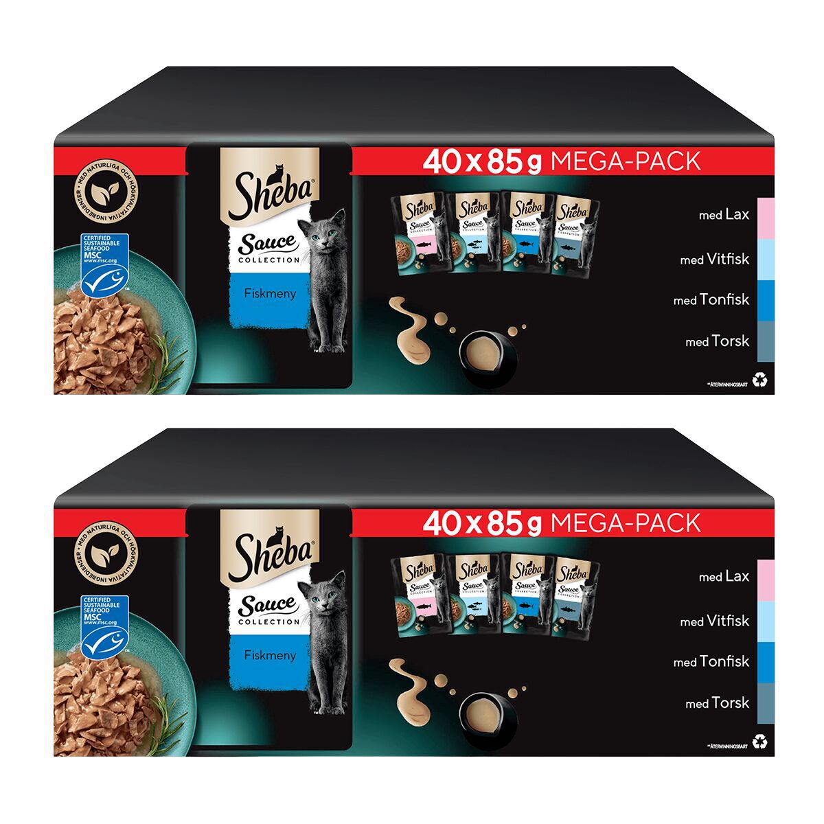 Sheba Sauce Collection Fiskmeny Våtfoder till Katt 40x85 g