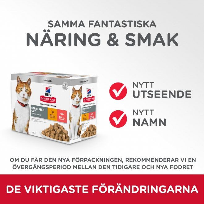 Hill's Science Plan Cat Sterilised Fish&Chick. 12x85 g