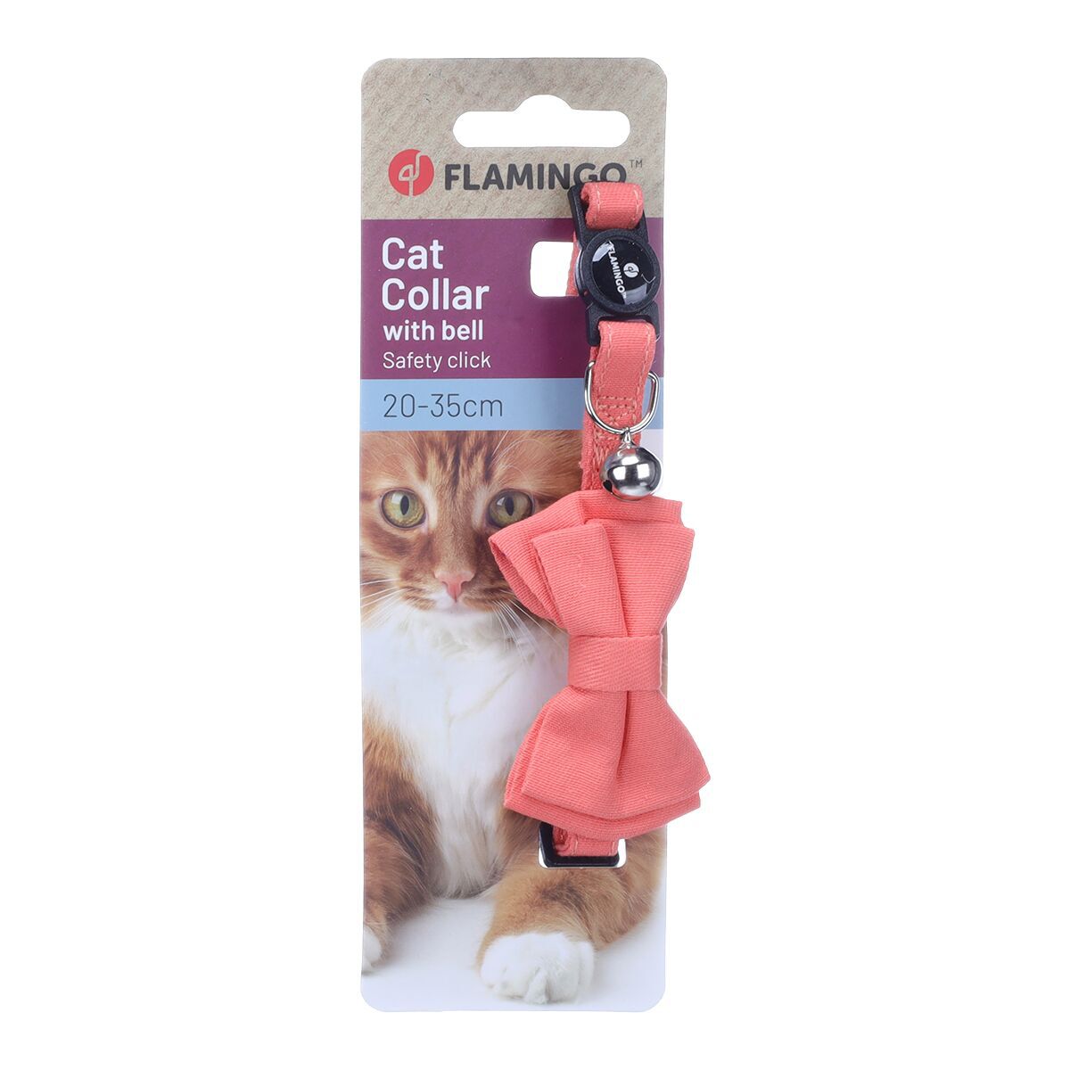 Flamingo Cat Collar with bow tie