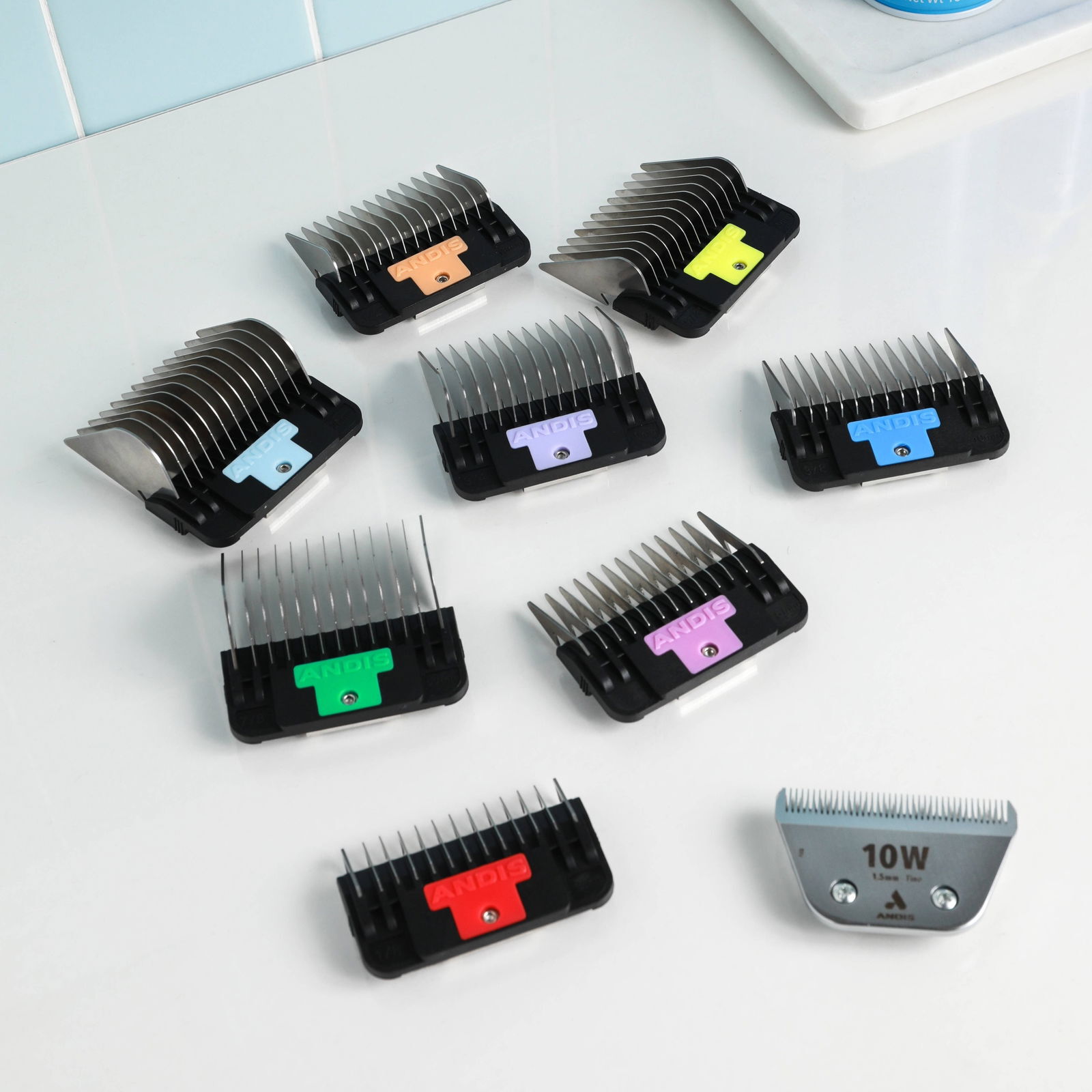 Andis Wide Guide Comb set stainless steel 8 pcs