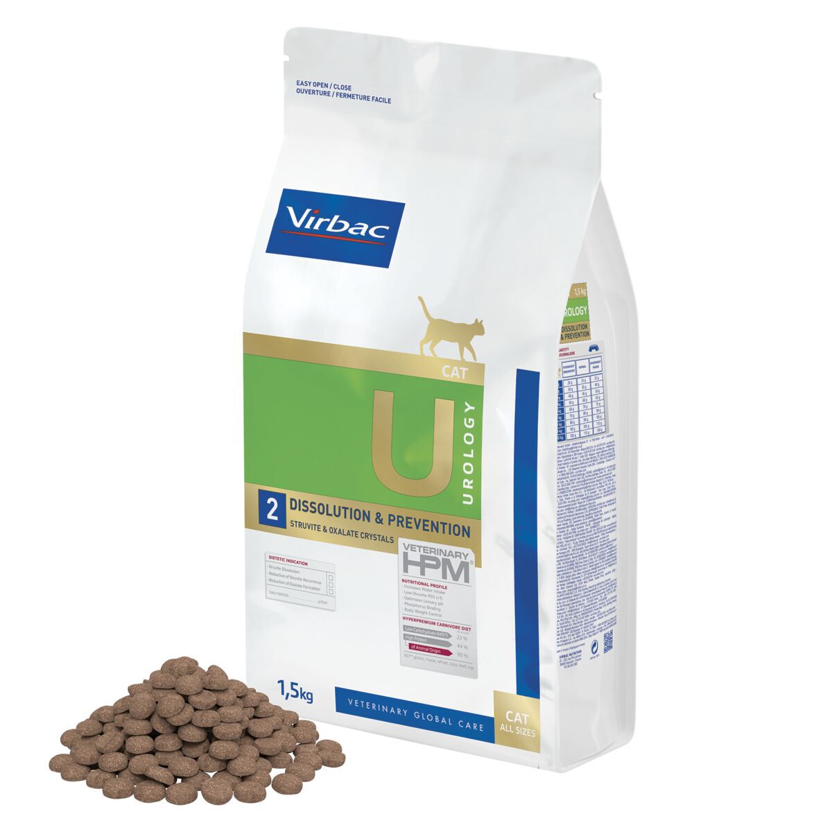 Virbac HPM Cat U2 Urology Dissolution & Prevention Veterinärfoder till Katt 1,5 kg