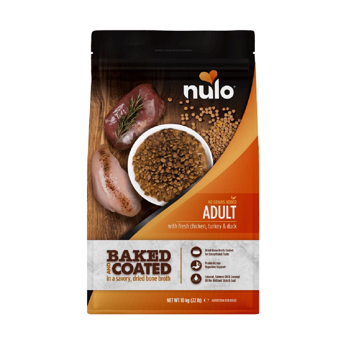 Nulo Baked & Coated Dog Adult Fresh Chicken, Turkey & Duck Torrfoder till Hund