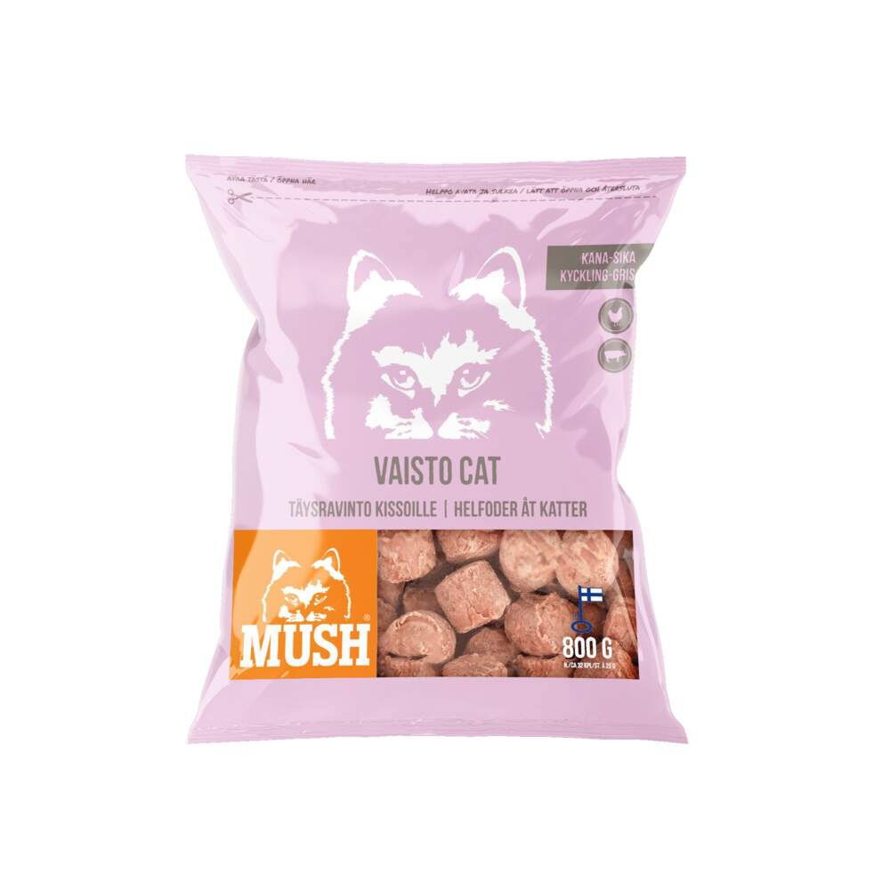 MUSH Vaisto® Cat Kyckling-Gris 800gr
