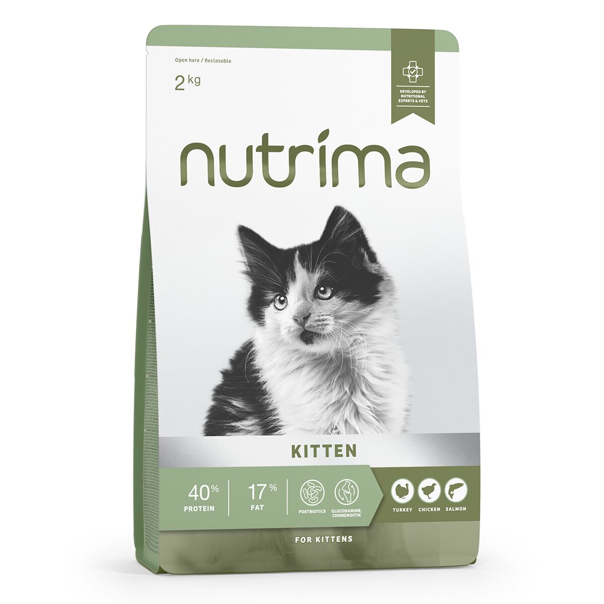Nutrima Kitten Turkey, Chicken & Salmon Torrfoder till Kattunge