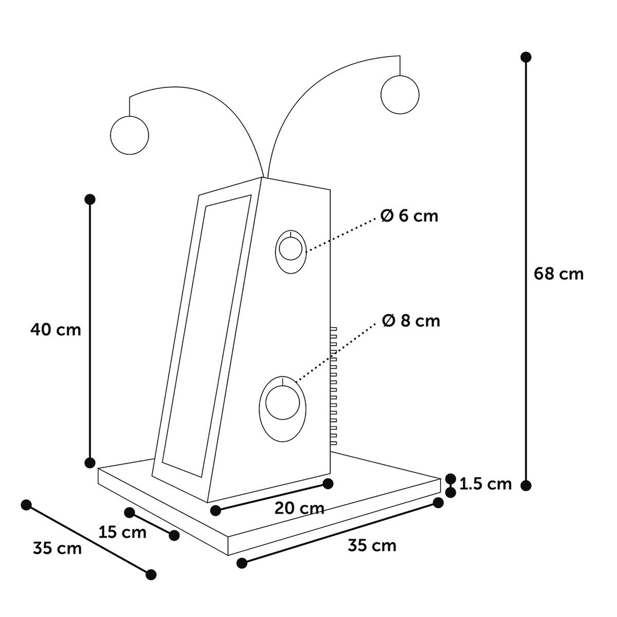 Flamingo Scratching tree Lara Grey & Dark grey & Natural