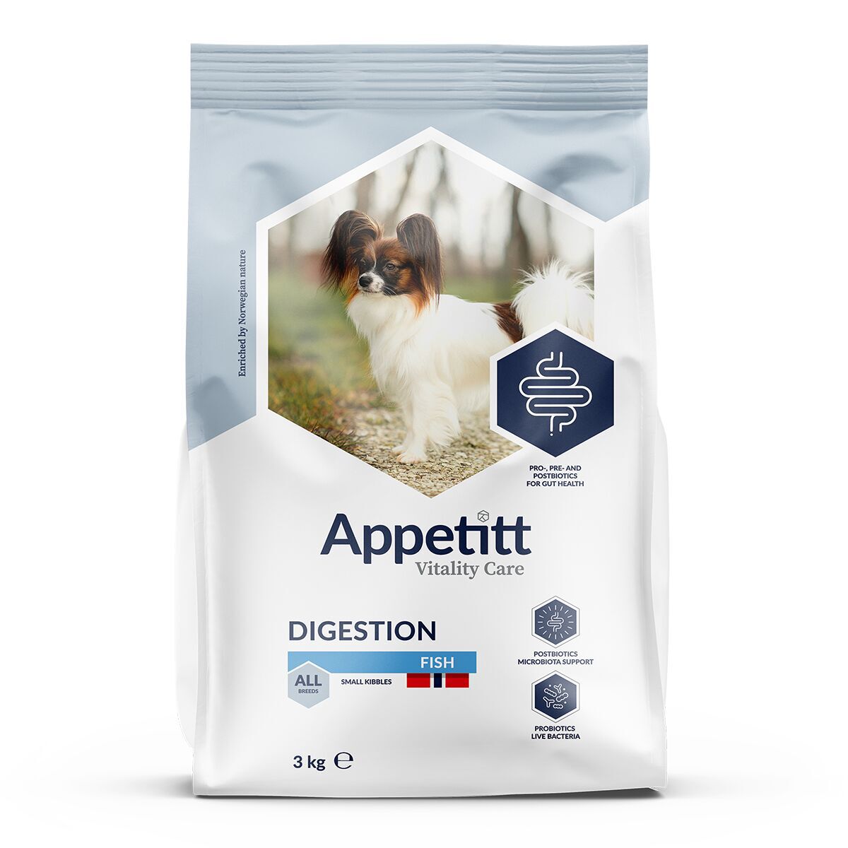 Appetitt Vitality Care Digestion Fish S Torrfoder till Hund 3 kg