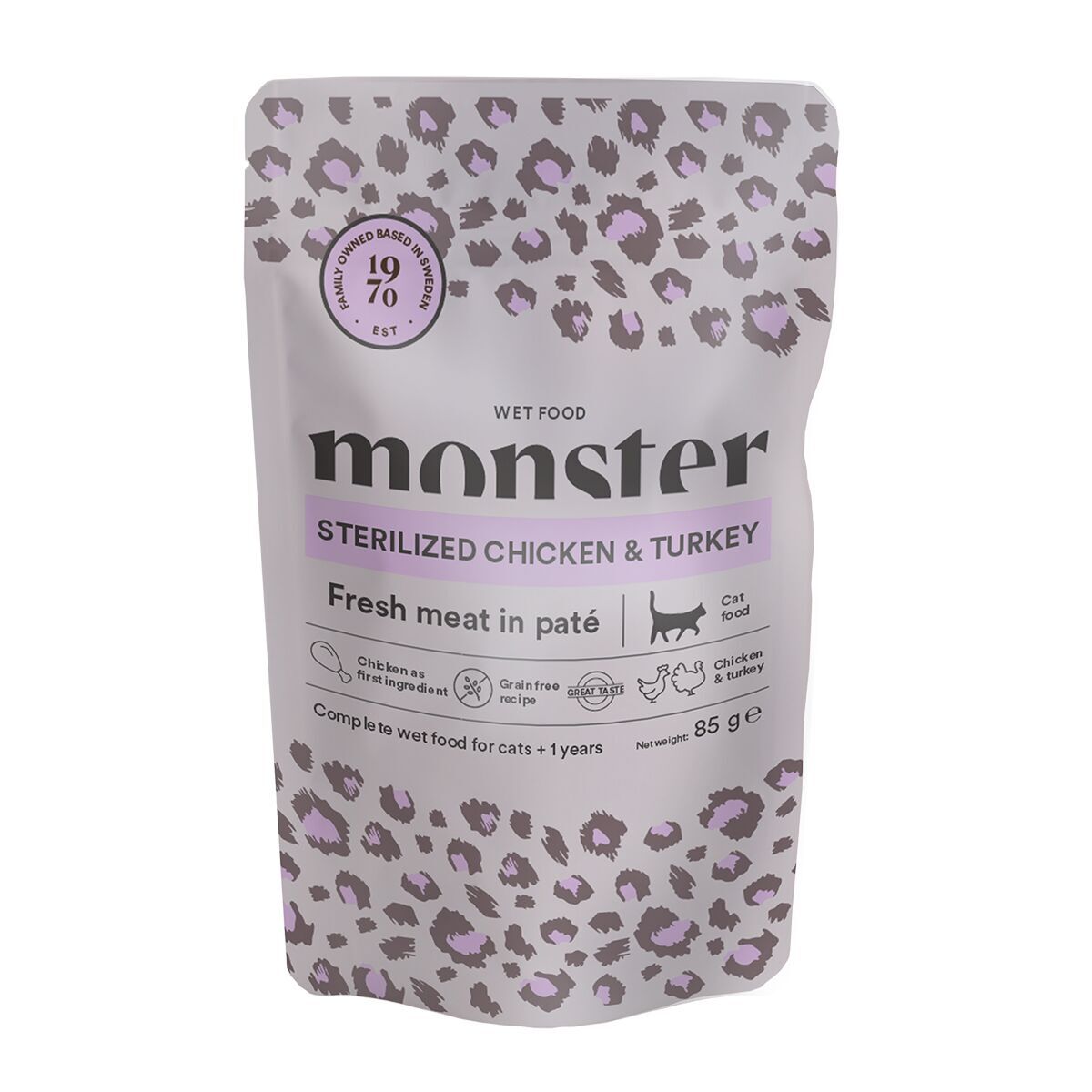 Monster Cat Adult Sterilized Chicken/Turkey Våtfoder till Katt