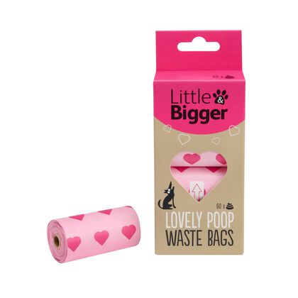Tva askar Little&Bigger bajspasar: rosa Lovely Poop och gul Poop Happens