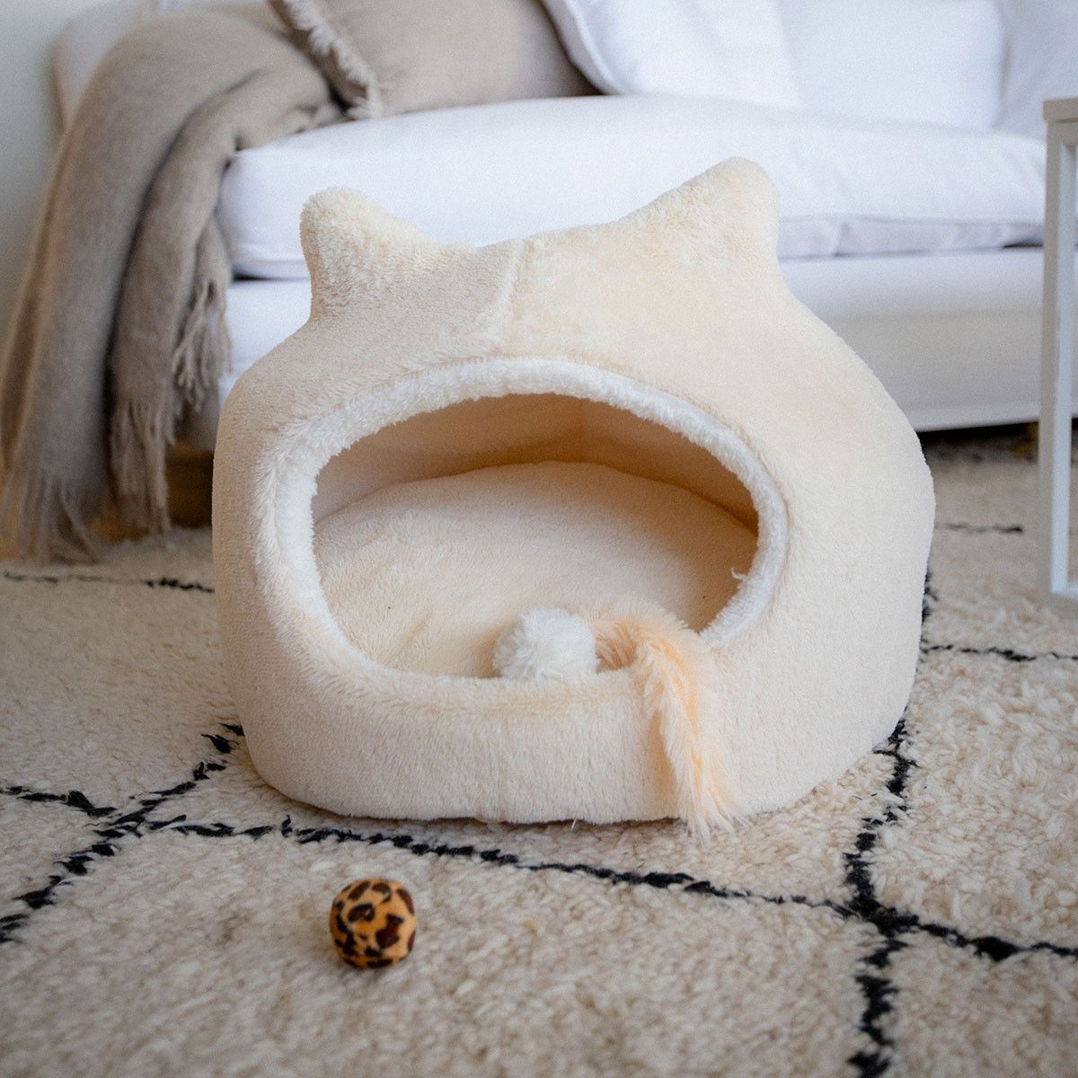 Little&Bigger Purrfect Cat Cave Beige