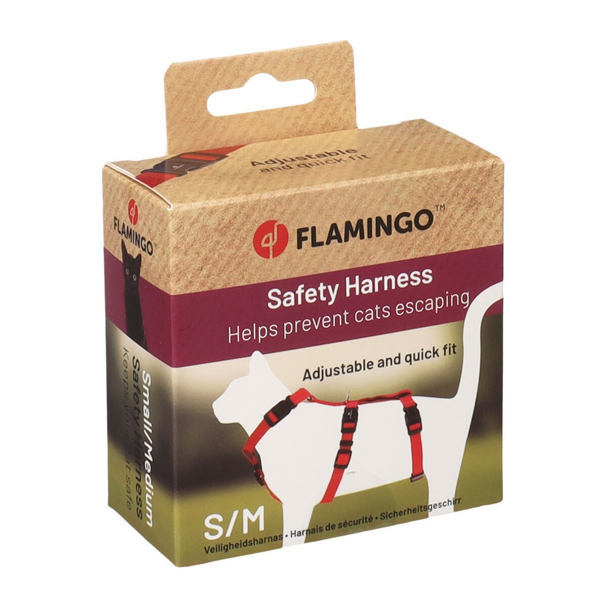 Flamingo Cat Safety harness Zera, Red