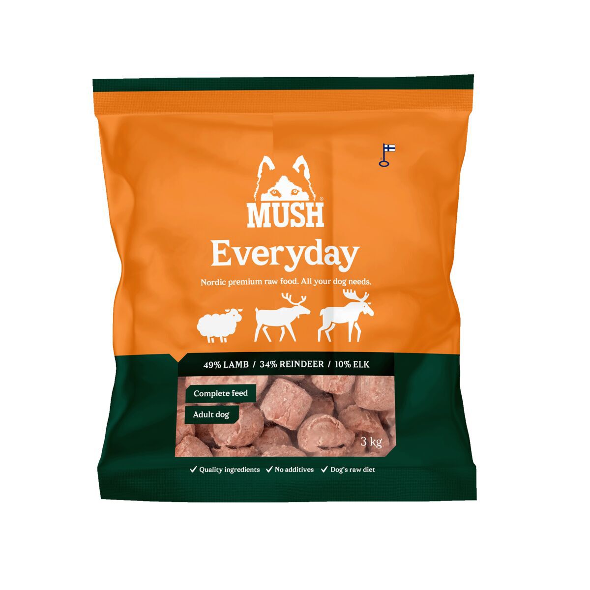 MUSH Everyday Wild Lamb-Reindeer-Elk Färskfoder till Hund