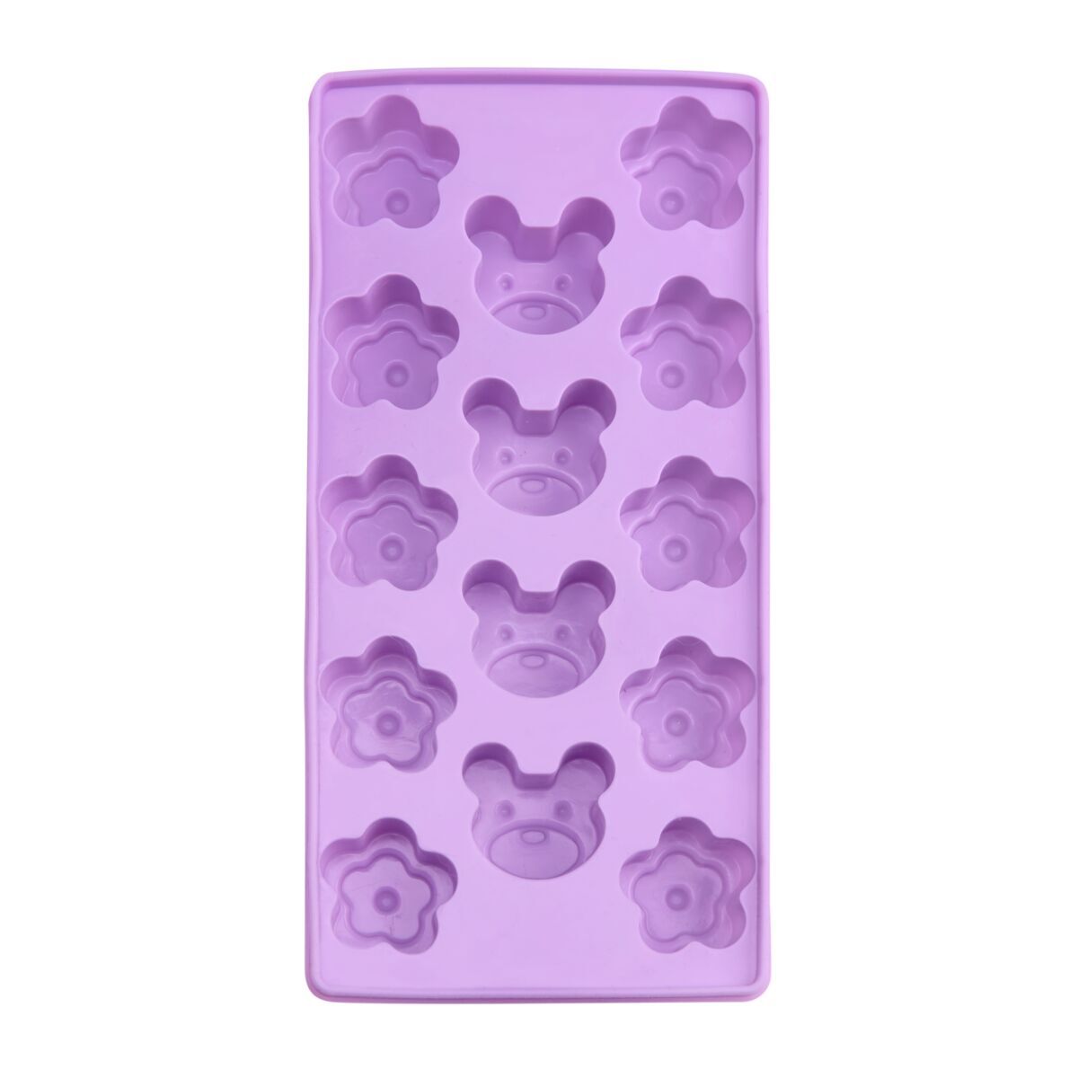 Little&Bigger XOXO treat mold flowers and teddy bears lilac