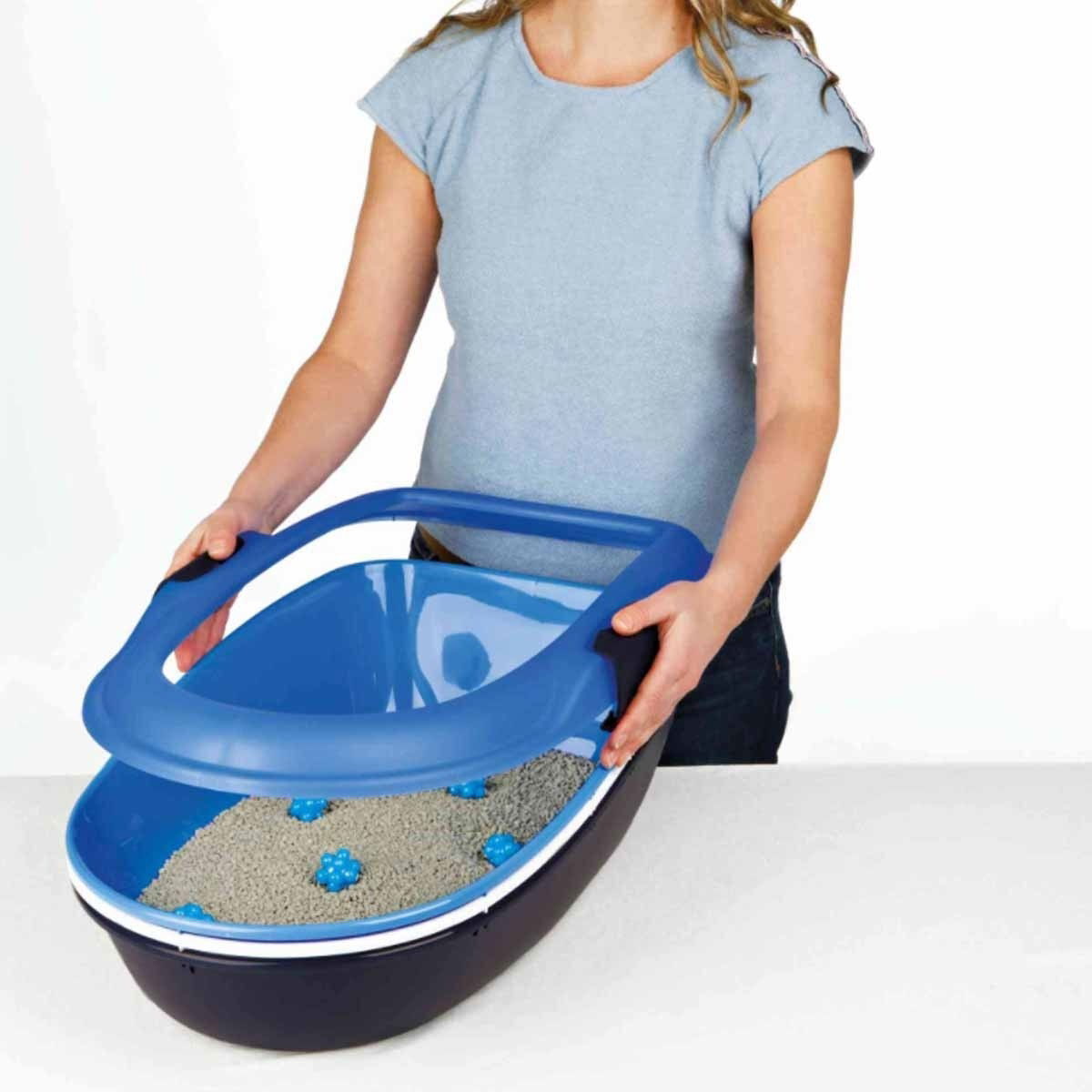 Kattlåda Berto m silbotten och kant  39 × h22 × 59 cm, mörkgrå/pastell