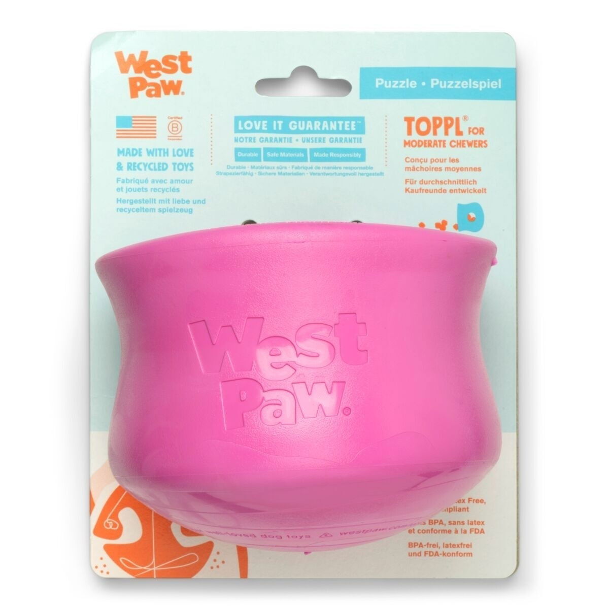West Paw Toppl Limited Edition hot pink