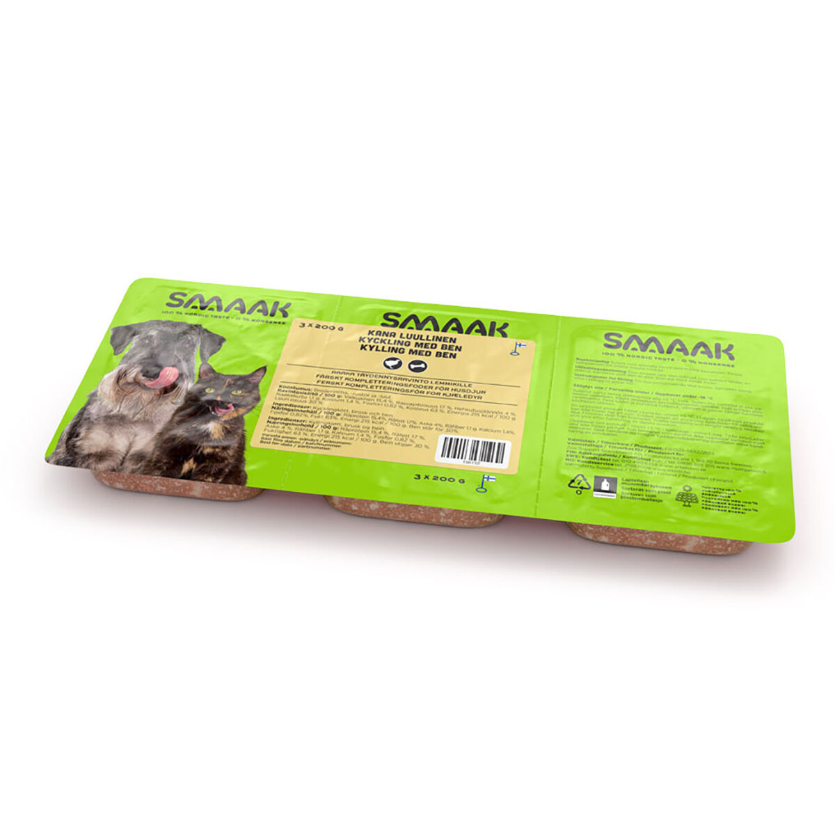 SMAAK Raw Complementary Chicken Minced with Bones | Hund - Hundmat - Färskfoder & BARF till hund | DogStyle