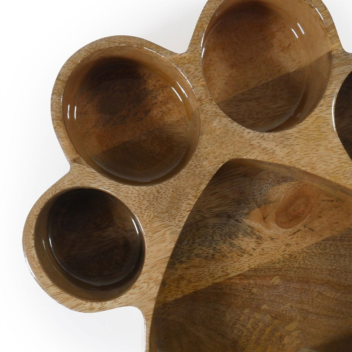 Rosewood wooden paw print bowl