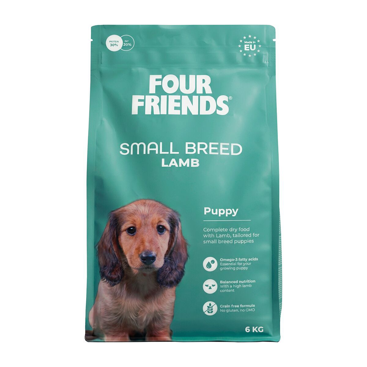 FourFriends Dog Small Breed Puppy Lamb Torrfoder till Valp | Hund - Valp - Valpfoder - Torrfoder till valp | DogStyle