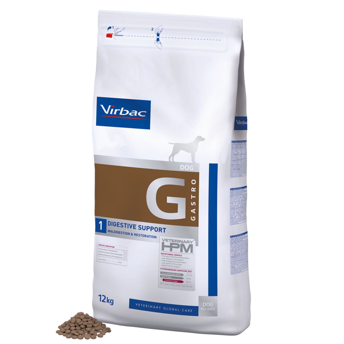Virbac HPM Dog G1 Gastro Digestive Veterinärfoder till Hund