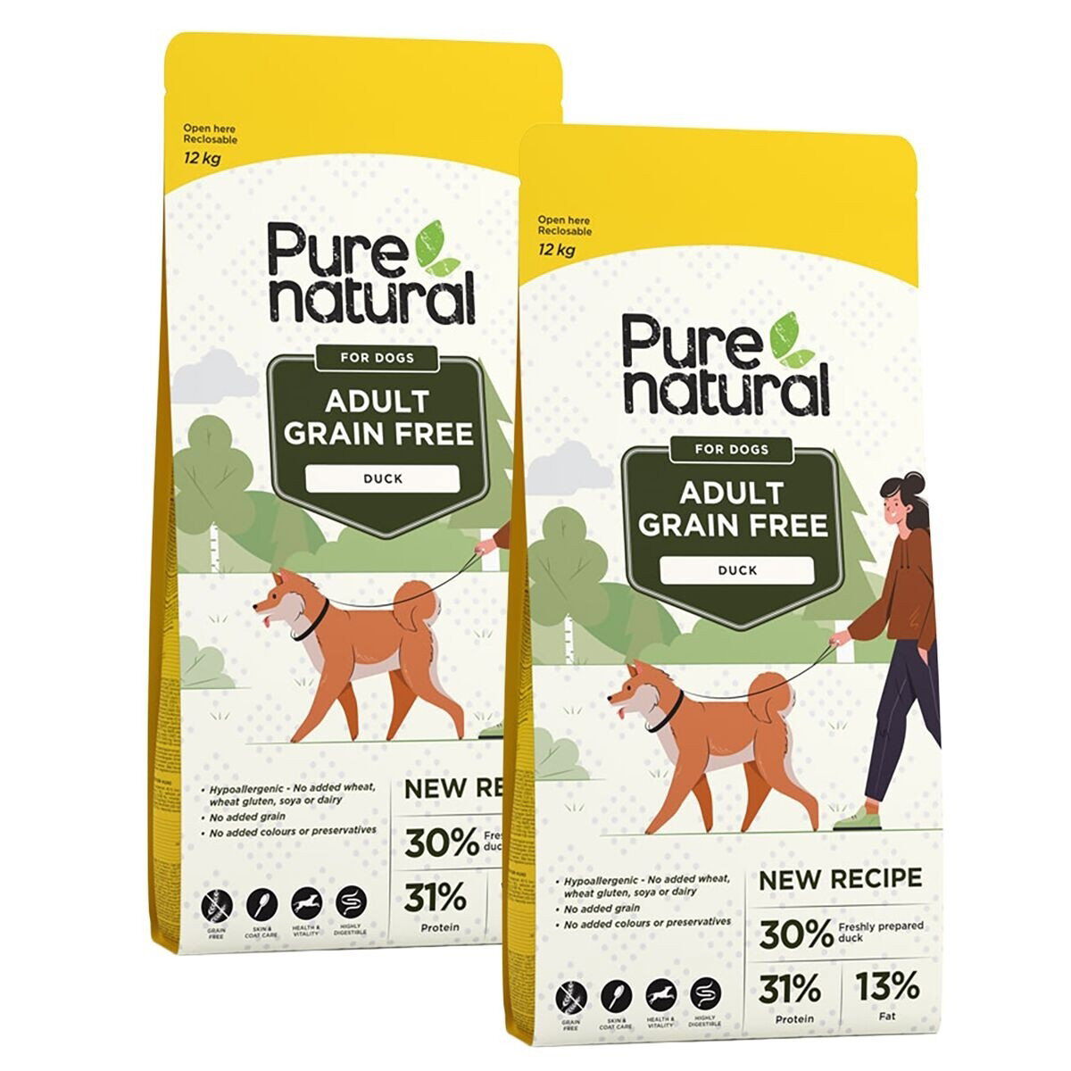 Purenatural Dog Adult Grain Free Duck 2 x 12 kg
