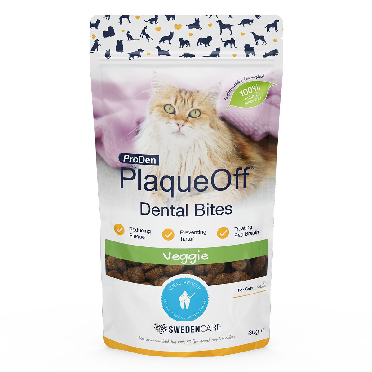 PlaqueOff Cat Dental Bites 60 g