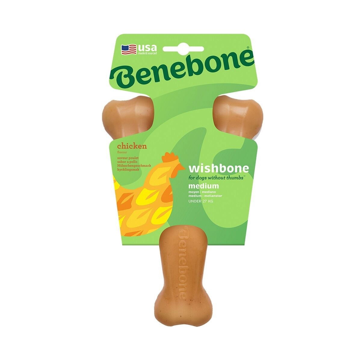 Benebone Wishbone Hundben i Nylon Kycklingsmak