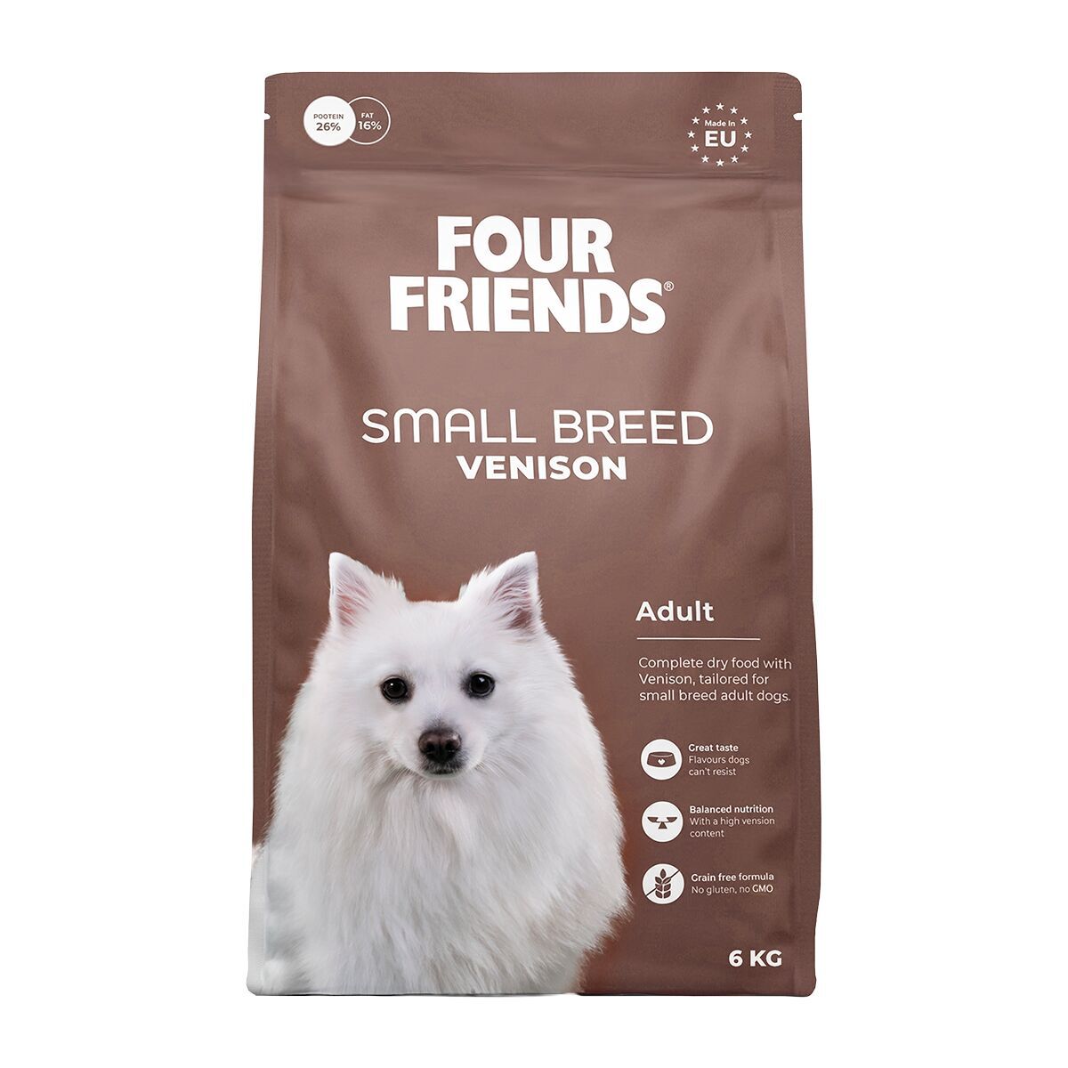 FourFriends Dog Small Breed Venison Torrfoder till Hund | Hund - Hundmat - Spannmålsfri hundmat | DogStyle