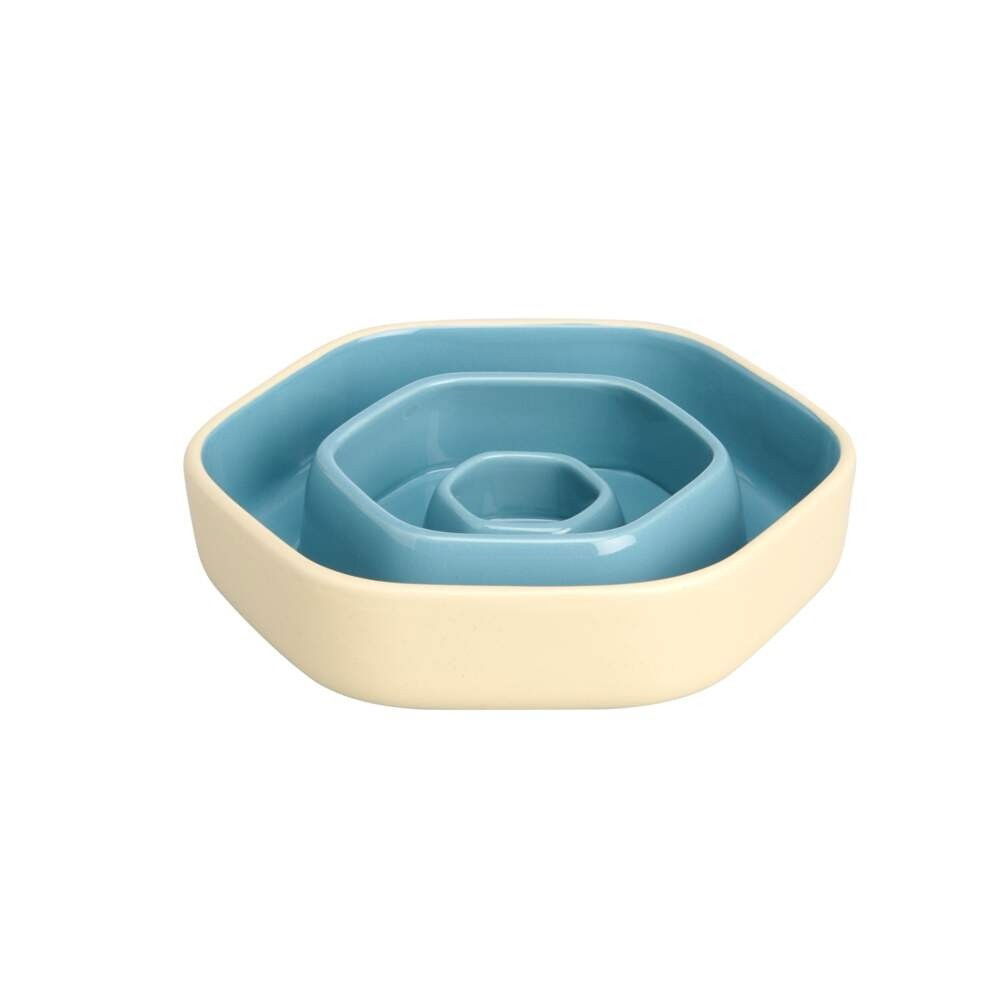Basic Hexagon ceramic slow feed bowl
