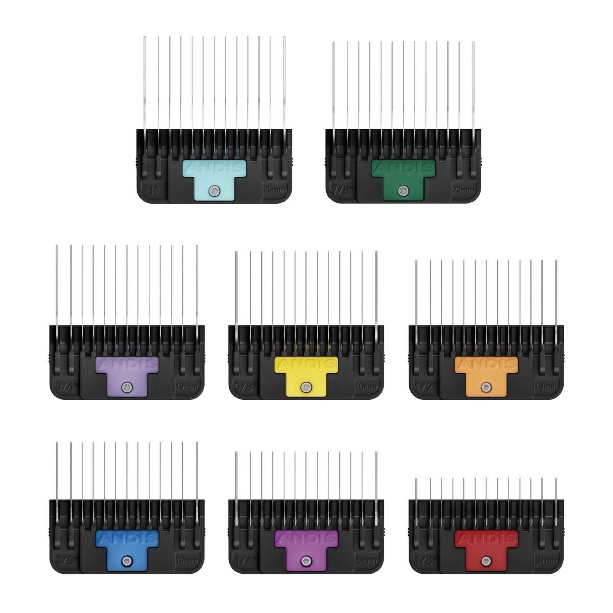 Andis Wide Guide Comb set stainless steel 8 pcs