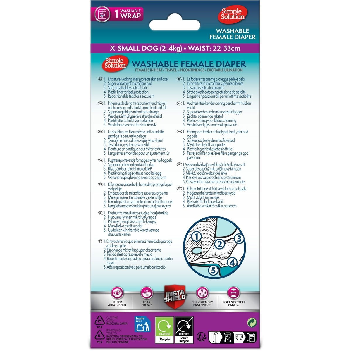 Simple Solution Diaper Garment purple